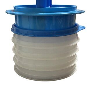 Tupperware Burger Press Super Set w/4 Keepers 5" 1 Blue Seal 1 Press 1 Ring